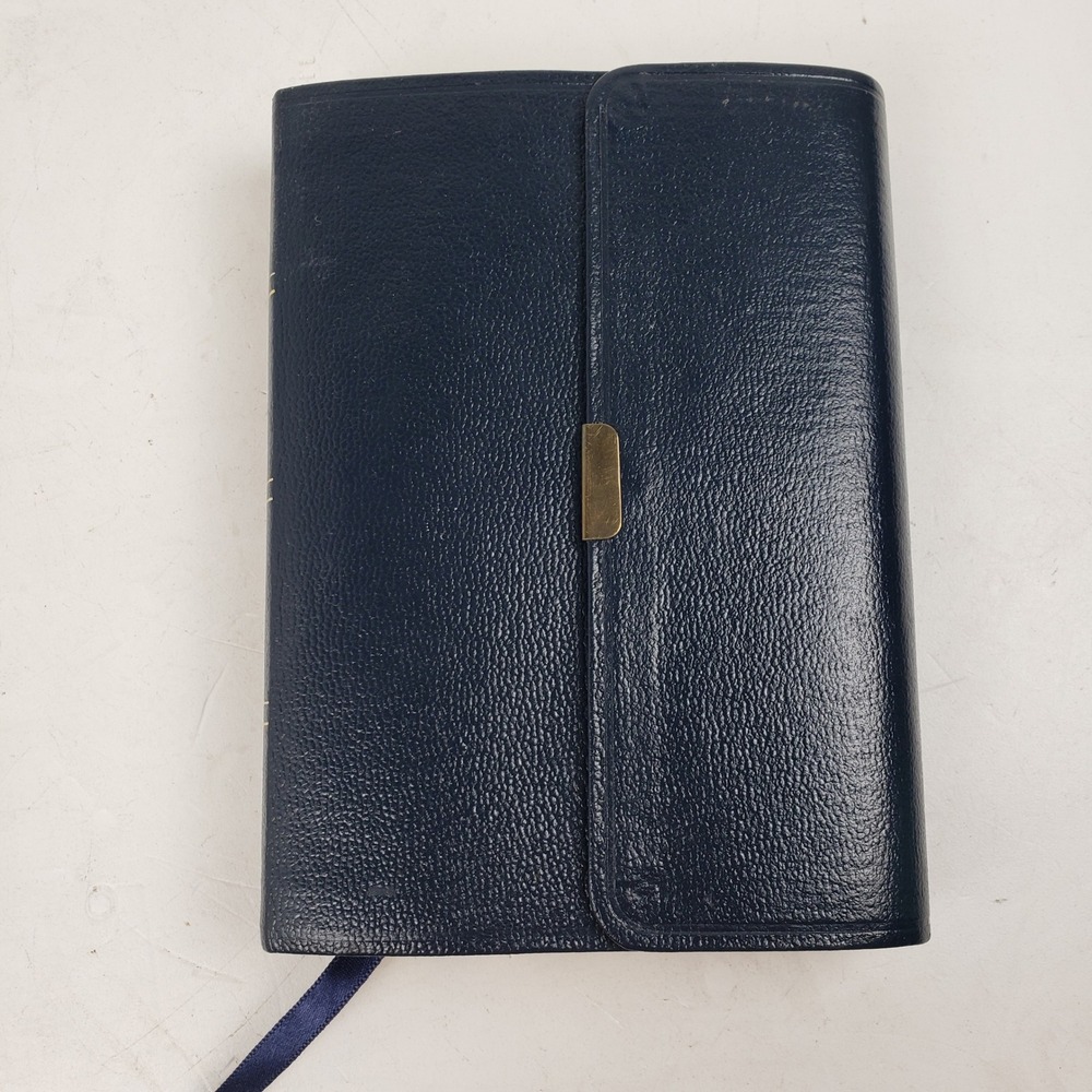 Holman KJV Large Print Compact Bible Navy Blue Bonded Leather Snap Flap 2000